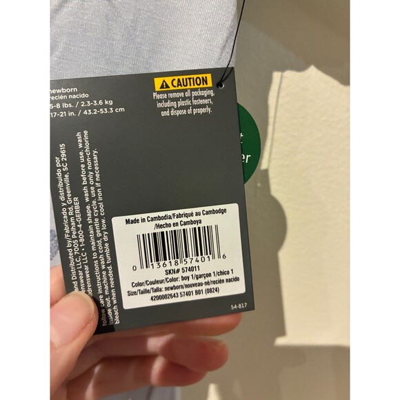 NWT Modern Moments Light Blue Puffer Fish Gown - Newborn (NB) - Picture 3 of 3